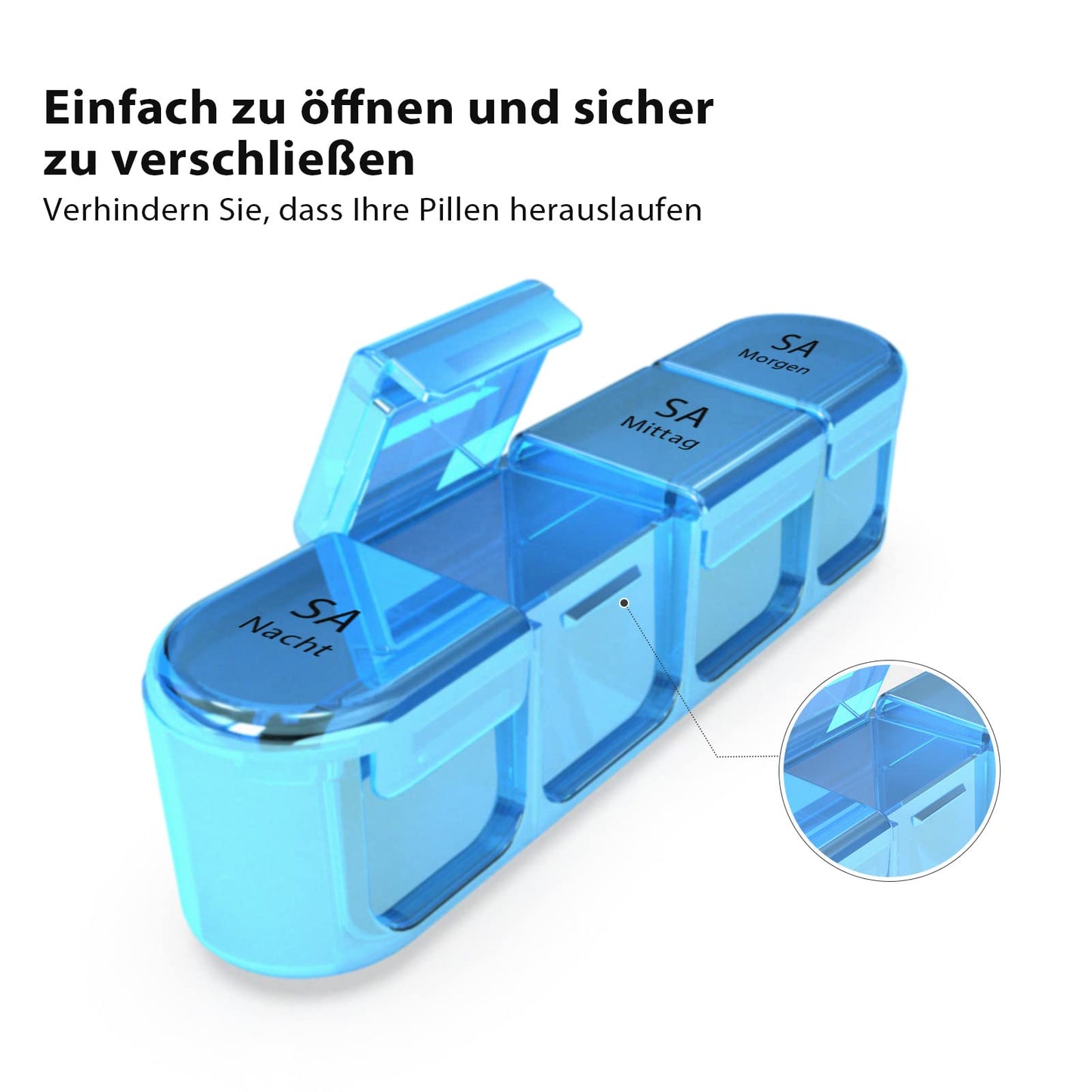 Tablettenbox 7 Tage Morgens Mittags Abends Nachts, Betife Pillendose 7 Tage 4 Fächer, Medikamentenbox 7 Tage, Pillenbox Groß, Tabletten Wochenbox, Pillendose 7 Tage 4 Fächer (Lila)
