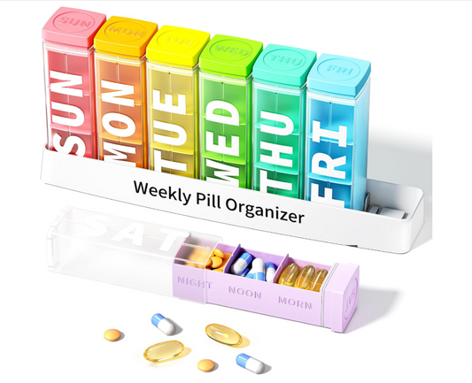 Betife Pill Organizer 3X a Day, Detachable Large Pill Box 7 Day, Daily 3 Times Pill Case, Travel Pill Container Holder, Weekly Medication Dispenser Pillbox for Vitamin Supplement Medicine（White）