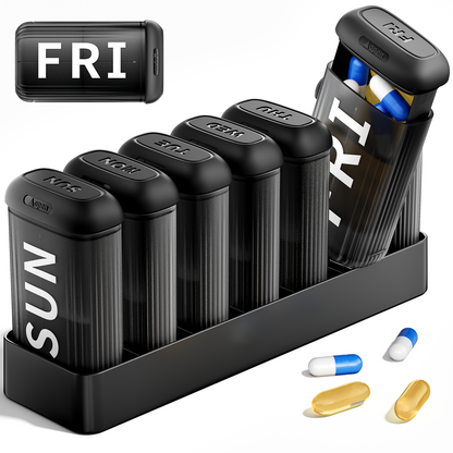 Betife Pill Organizer 2 Times a Day, AM PM Weekly 7 Day Large Pill Box, Travel Medicine Vitamin Holder Container for Daily Supplements